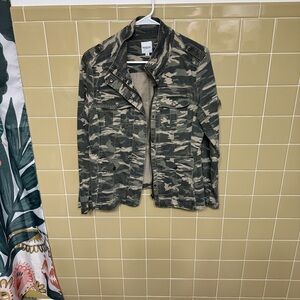 Kensie Camouflage Zip-Up Jacket